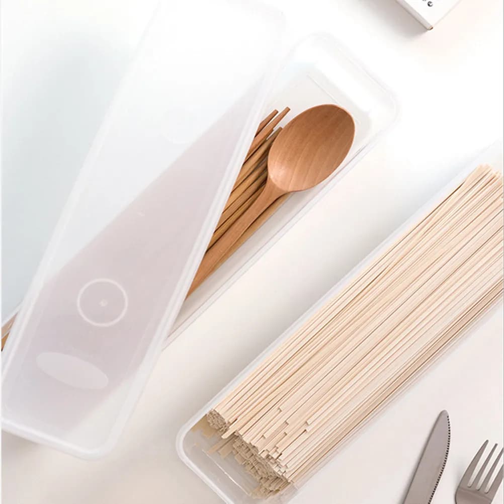 2 contenitori per pasta in plastica per alimenti, con chiusura ermetica, organizer per frigorifero, per prodotti secchi, spezie, forniture per la cottura