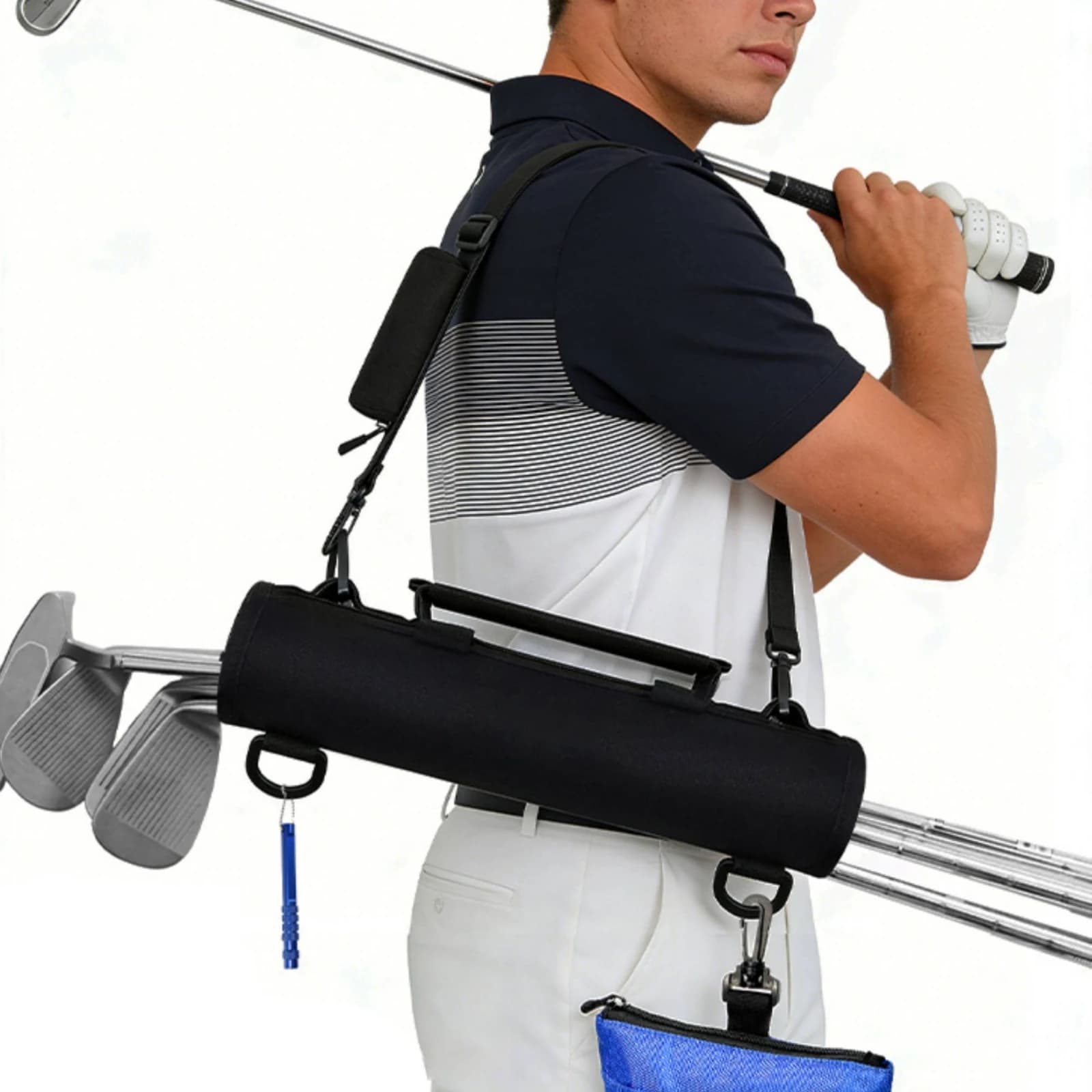 Mini Golf Club Bag Lightweight Crossbody Sports Bag Holds 3-6 Clubs Organisation Facile for Practice and Travel