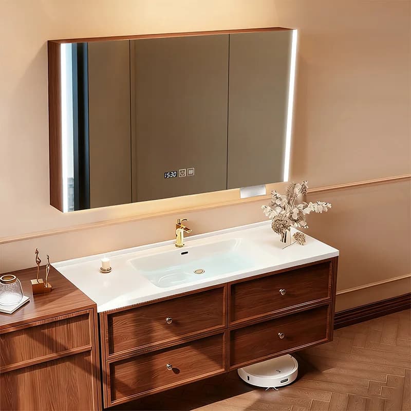 Armadi da bagno portaoggetti in stile cinese Lavabo integrato in ceramica Armadi da bagno Mobili a specchio intelligenti Kast JT40B