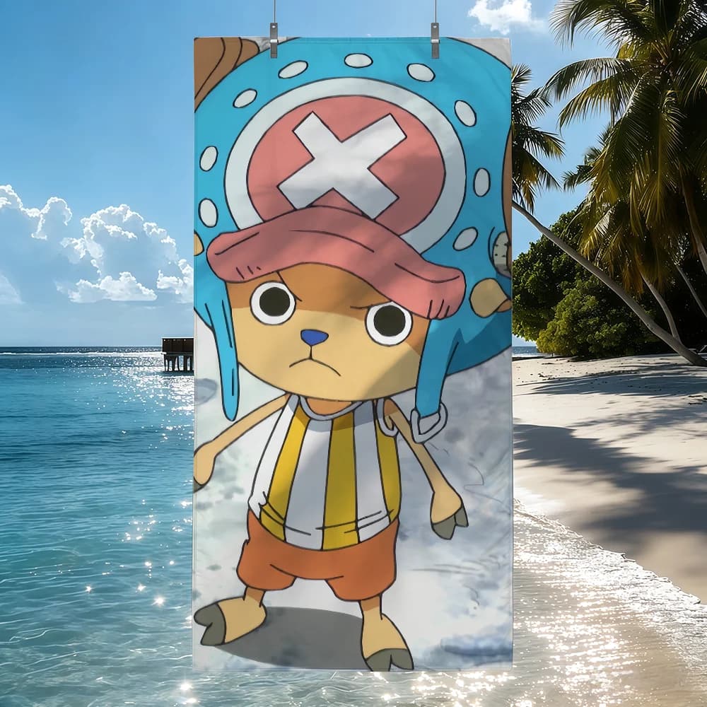 Asciugamano OP T-Tony T-Tony C-Chopper per Spiaggia, Doccia, Bagno, Viaggio, Leggero, Delicato sulla Pelle, per Piscina, Campeggio, Crociere, Estate