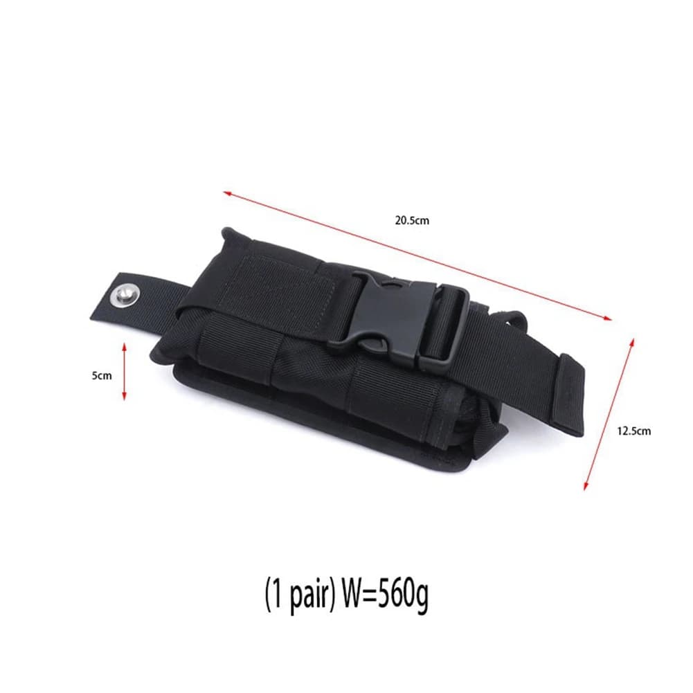 MDAQZ Nuovo 2 Pezzi di Ricambio Nero 1680D Nylon Scuba Diving Tasche per Cintura con Fibbia a Sgancio Rapido -2,5X15X5 cm