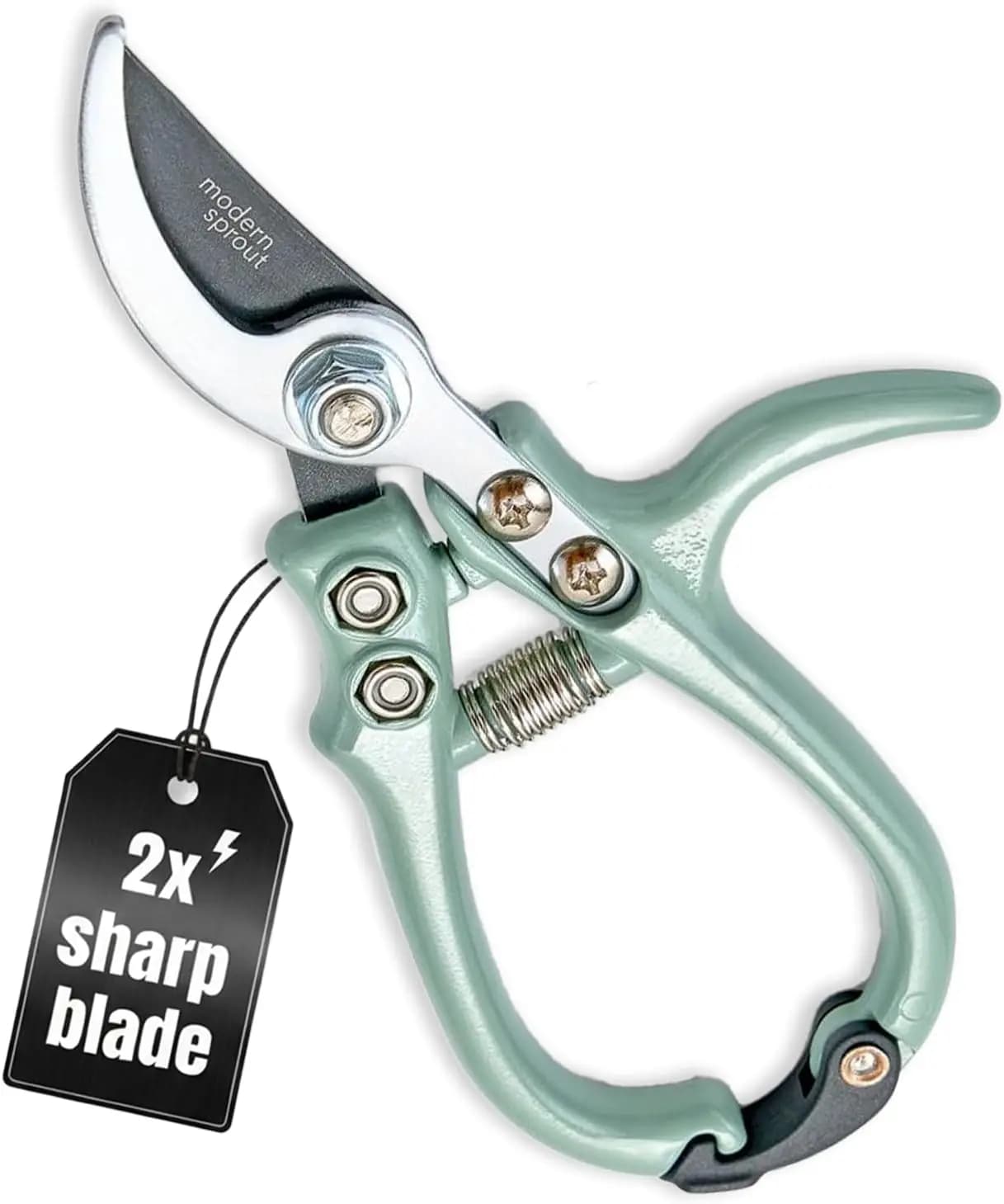 Light Power Scissors with Easy Lock, Carbon Steel Sharp Blade, Garden Tools Resistent with Ruggine and Reusable Case