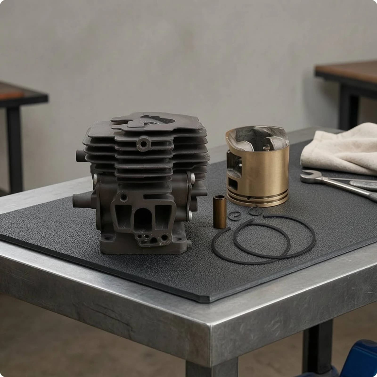 Cylinder Kit with Piston Replacement Cylinder Assembly with Piston Sealing Band Brush Cutter Part Wear-Resistant for Mechanics