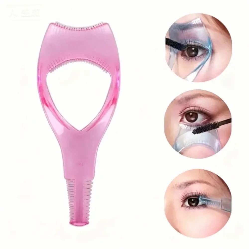 3-in-1 Multi-Functional Beauty Tool, Eyeliner Storage Rack Eyebrow Shaping Tool, Mascara Guide & Eyelash Curler Guard with Case