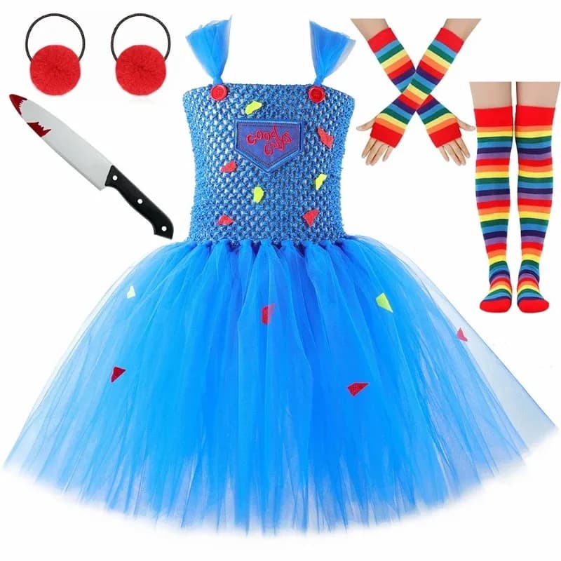 Abiti da ragazza in stile horror per Halloween e la vigilia di Natale, vestiti per bambine, gonne tutu in tulle in stile horror per feste