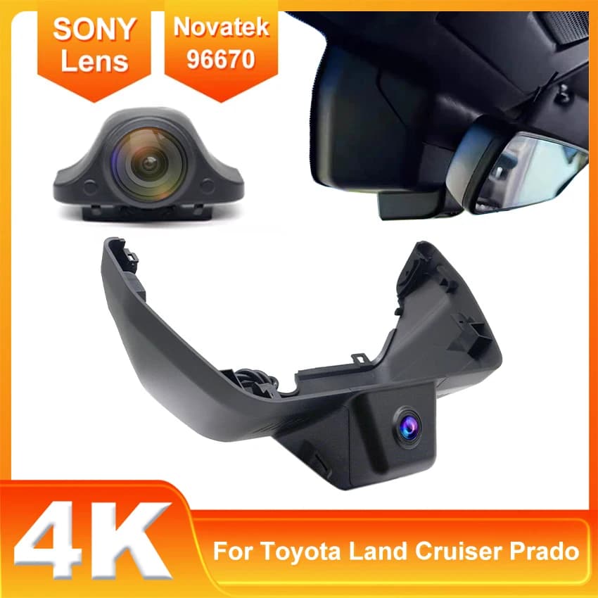 New! Plug and play Dash Cam For Toyota Land Cruiser Prado J250 15th Gen 2024~2026 Car DVR 4K UHD DashCam 2160P, APP & WiFi
