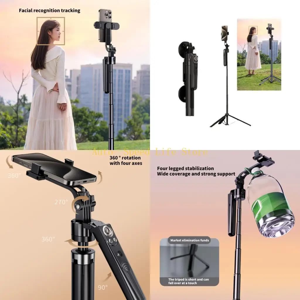 02DA Tripode tracciamento automatico con batteria a 360 rotazione 20-48h per registrazione in streaming