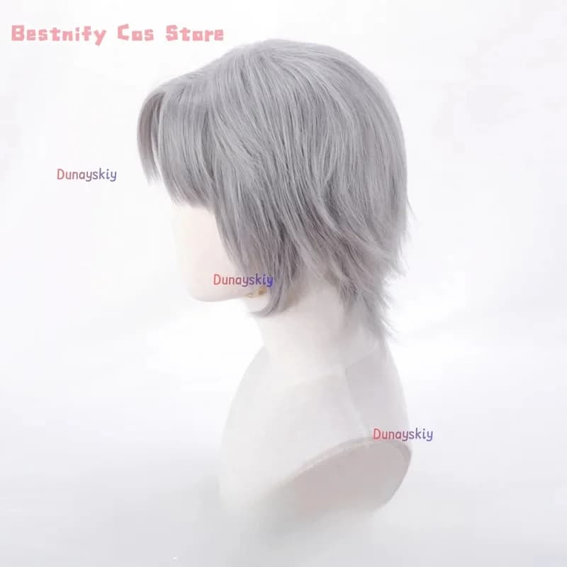 3,k;6\g/CosplayAnime Devil May Cry Dante Cosplay Wig Short Light White Gray Hair for Men Women Game Role Play Halloween Party;6,