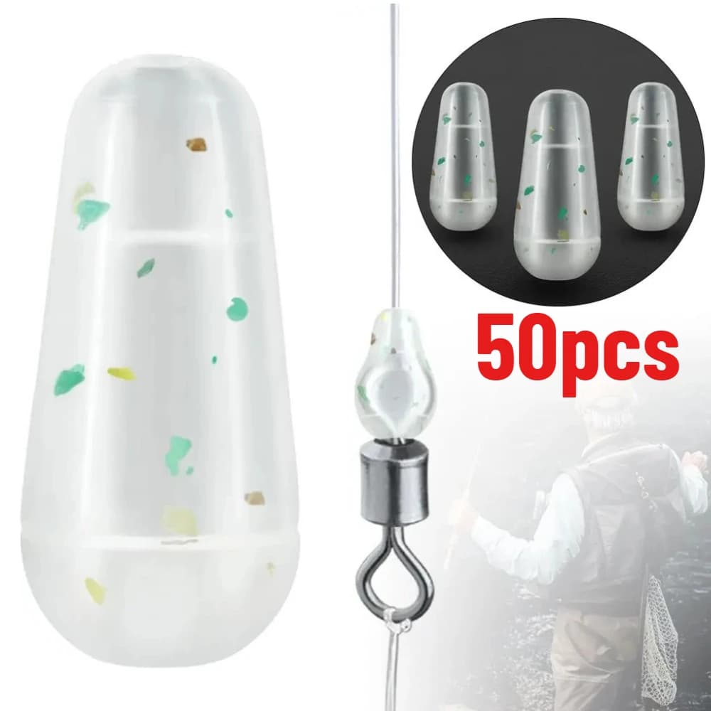 50 pz/lotto Anti-Groviglio Perline Spaziale In Silicone Linea Principale di Pesca Accessori Per Prevenire La Linea di Leader Torsione Terminale di Pesca Affrontare