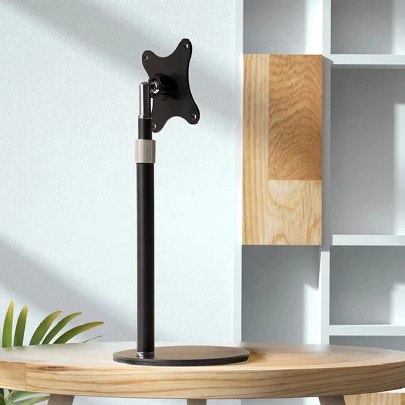 Small Monitor Stand with Round Metal Base, VESA 75 x 75 mm Desktop Display Holder for 7 to 18.5 In Screens and Home Office H8WD