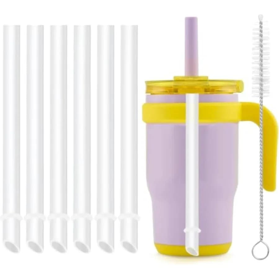 Cannucce di ricambio compatibili con Reduce Coldee Tumbler Tazza da 14 Oz Confezione da 6 cannucce e 1 confezione di spazzole per la pulizia.