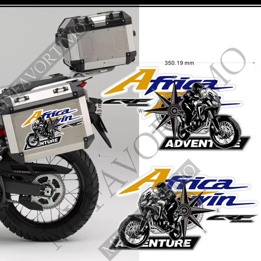 Moto Per Honda Africa Twin CRF1000L Adventure Sports Coda Borse laterali superiori Bagagli Scatola di alluminio Adesivi di protezione