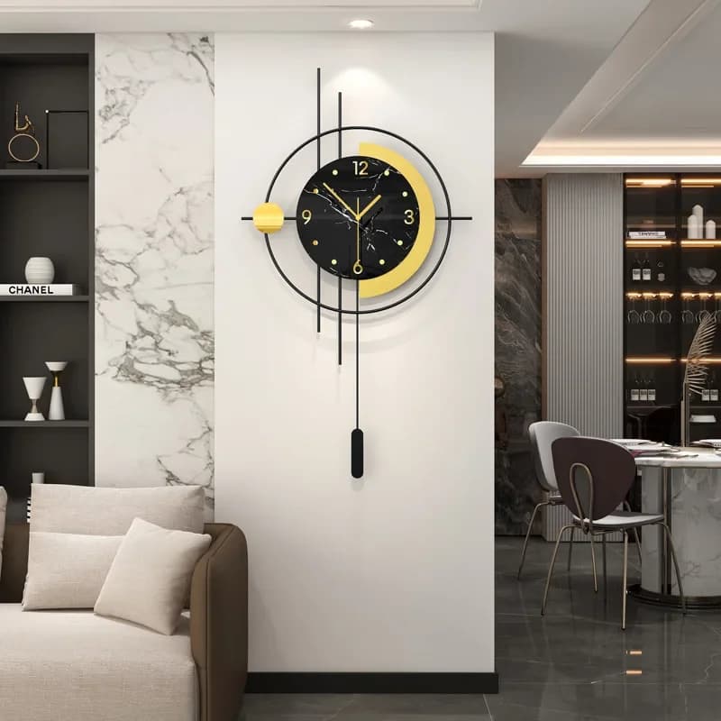 Luxury Modern Minimalist Wall Clock Silent Elegant Artistic Creative Home Decor for Living Dining Room Wall Mounted