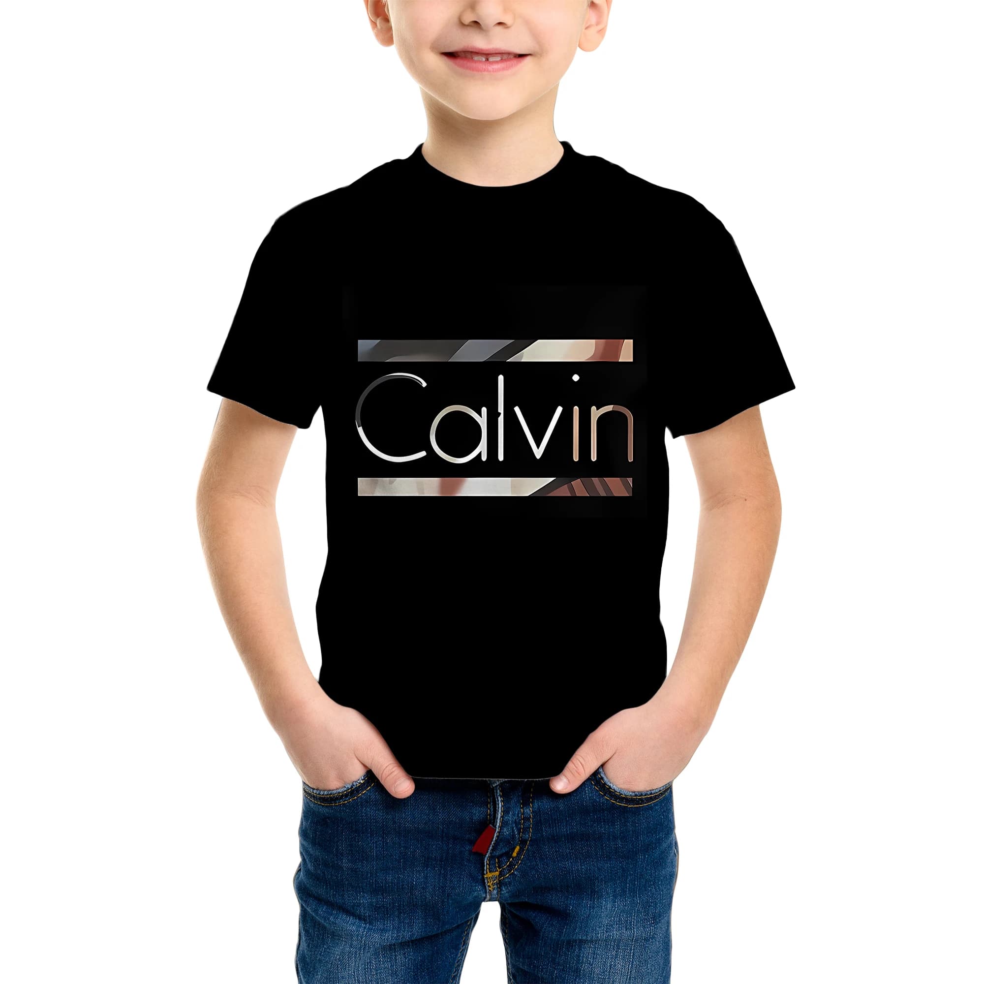 3D Pattern Printing Fashion T-Shirt Element Printing Summer New Boy Personalized Cool Tops Kids Funny T Shirt