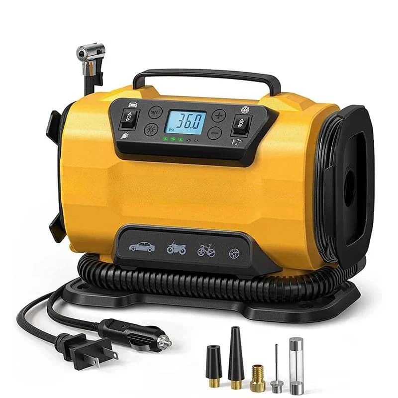 Compressore d'aria portatile doppia potenza 110 V-230 V AC/DC compressore d'aria per auto pompa di gonfiaggio gonfiaggio pneumatici per auto barca bicicletta materasso