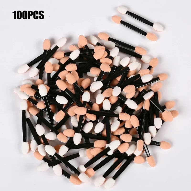 100pcs eye shadow applicators double head latex brush for disposable small head for portable beauty makeup tools