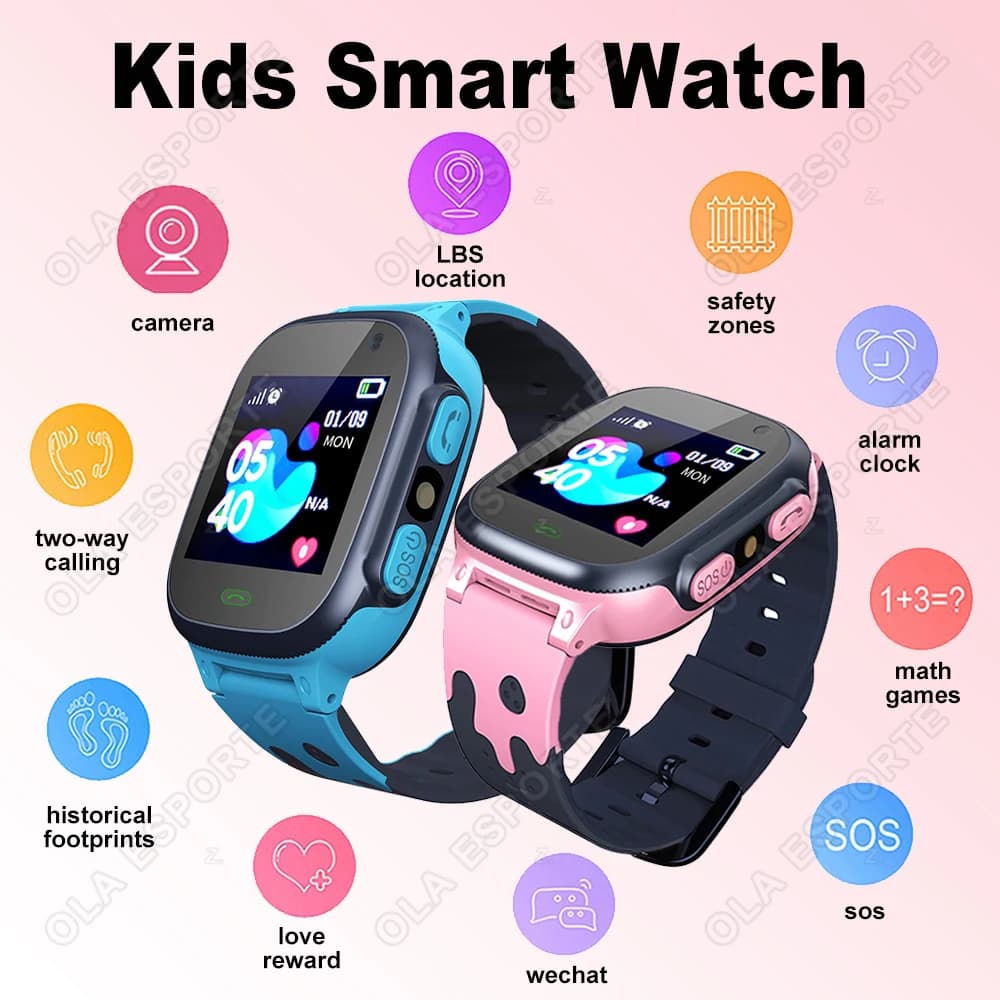 Nuovo Smartwatch per Bambini 2026 con SOS, Localizzazione GPS, Chiamate con SIM, Fotocamera, Impermeabile, Regalo per iOS e Android