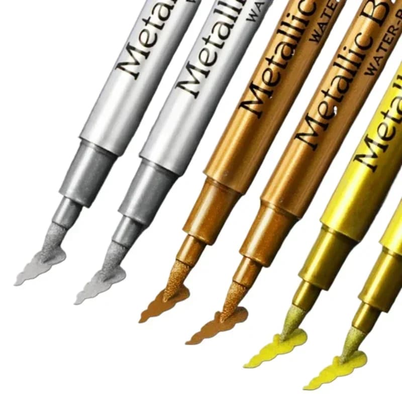 1pc Point Pen Marker Acrylic Paint Highlights Metallic Permanent Marker Gold Silver Epoxy Resin Drawing Pen Gold Leafing