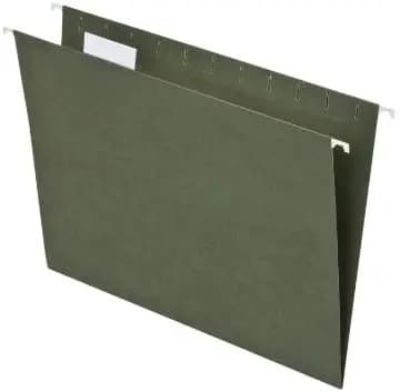 Cartelle portadocumenti sospese, confezione da 25, formato Letter (8,5 x 11 pollici), 5 posizioni per le etichette, verdi, per l'organizzazione di casa, ufficio e scuola