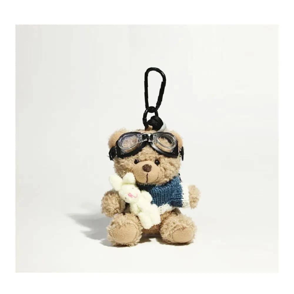 Cute Camera Bear Pendant Sunglasses Sweater Keychain Creative Panda Bag Pendant Gifts
