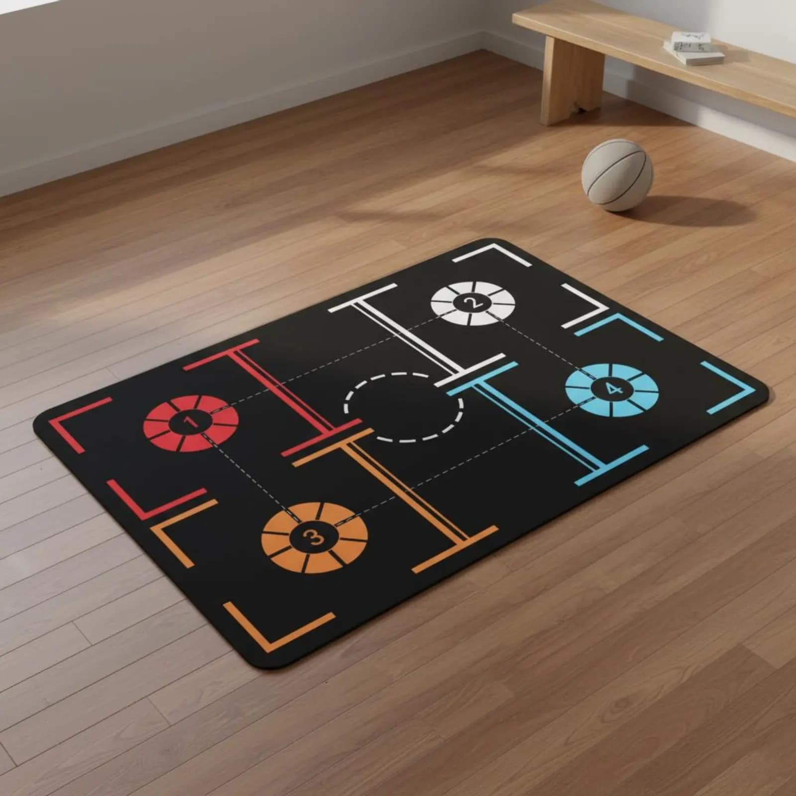 Basketball Training Mat Rubber Basketball Footwork Mat Indoor Use Non-Slip for Beginners
