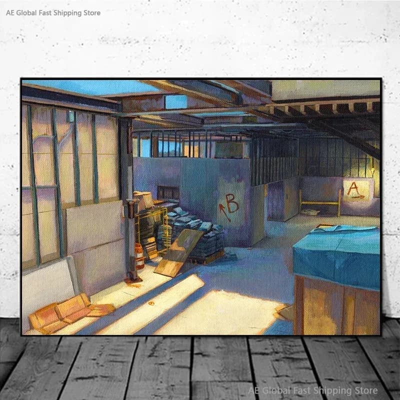 Popolare Counter Strike Cs Go Gun Shooting Game Scene Poster Print Canvas Print Wall Art Picture Living Room Home Decor