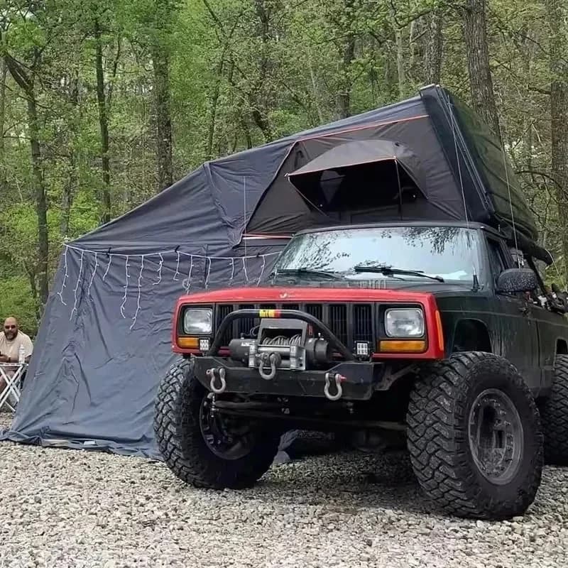 High Quality 4X4 Off Road Roof Top Tent ABS Hard Shell Waterproof Design 4 Person Outdoor Camping Supplies