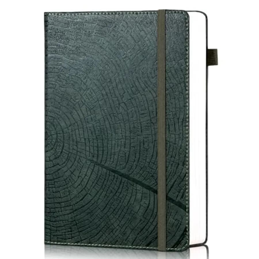 Lined Journal for Women and Men, Tree Growth Ring Leather Bound Journal Notebook, 256 Pages 100 GSM Journals for Writing, A5 Ha