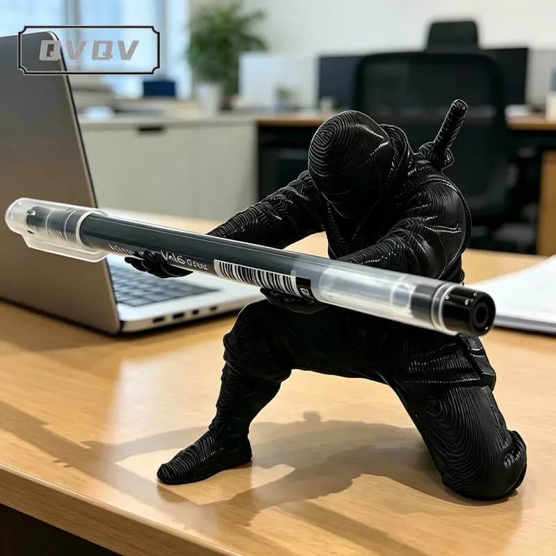 Portapenne Ninja 3D Stampato, Statuetta Unica, Organizer per Cancelleria, Decorazione da Scrivania, Artigianato per Conservazione Penne