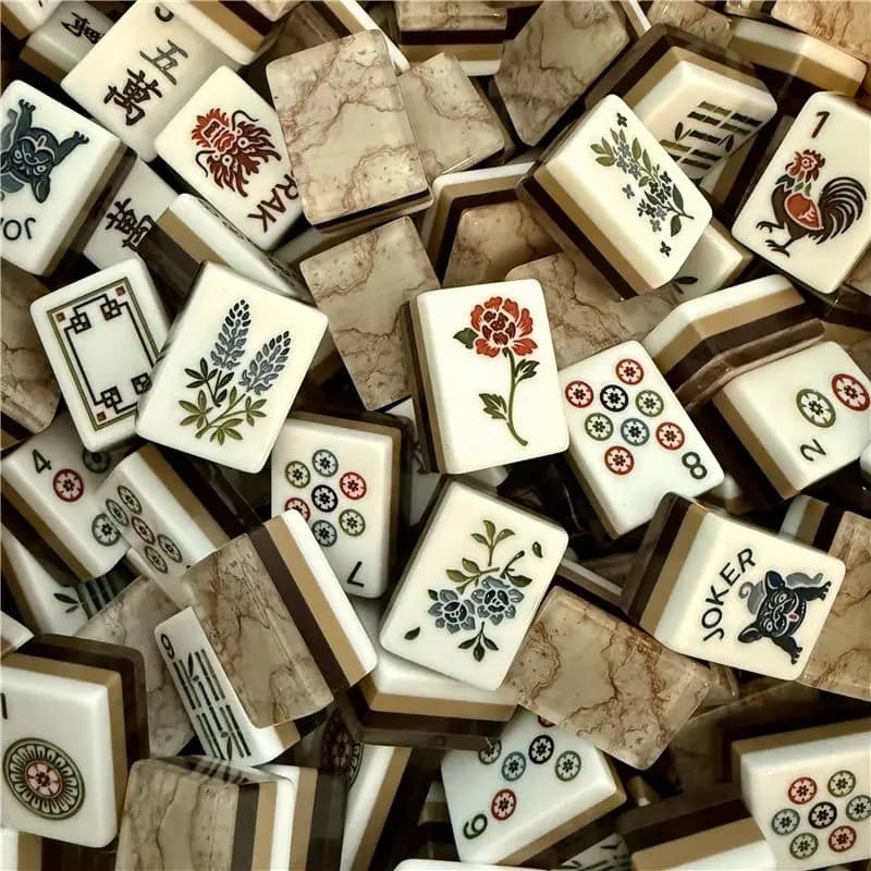 160 Pieces of Carved Wood Grain Acrylic American Mahjong Tiles From the Source Factory