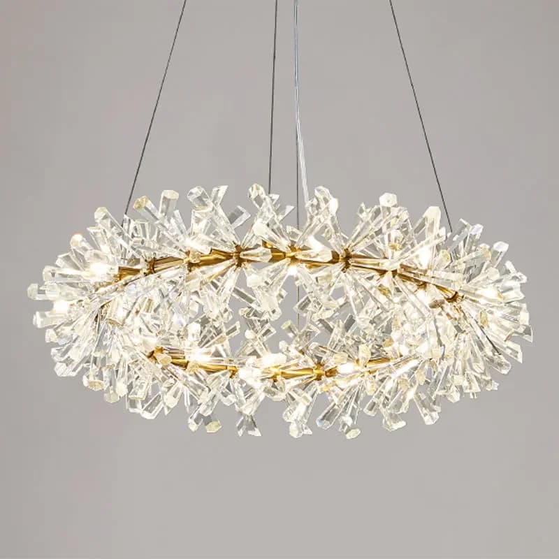 LED Ring Pendant Light Bedroom Living Room Dining Room Kitchen Decoration Modern Crystal Wreath Hanging Light G4