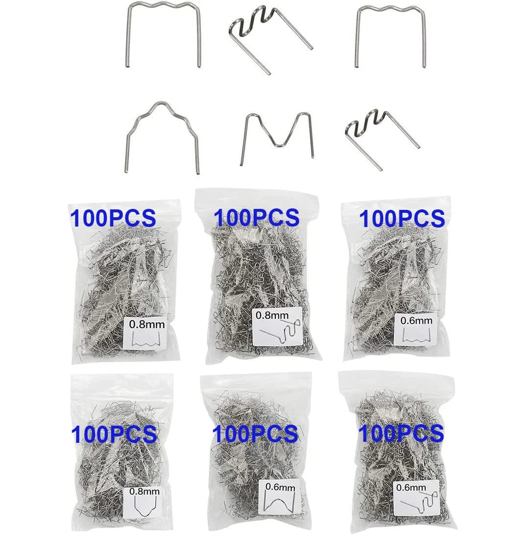 Kit di Accessori e Strumenti per Saldatura a Caldo: 600/800/1600 Pezzi Chiodi per Saldatrice, Pistola per Riparazione Paraurti Auto, Macchina per Saldatura Plastica