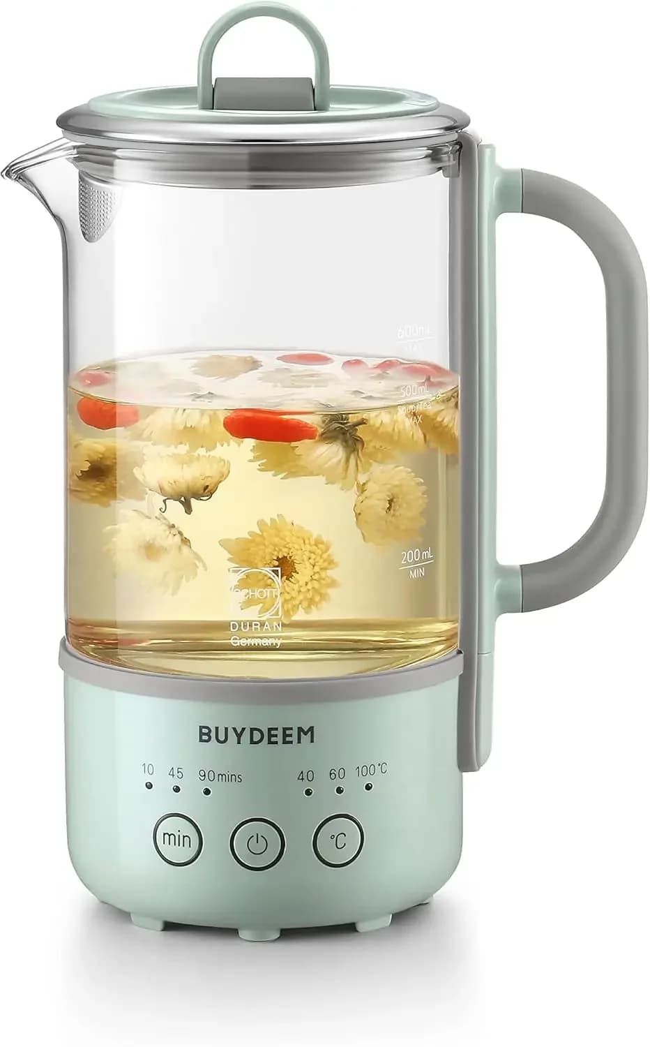 K313 Travel Electric Kettle, Mini Healthy-Care Beverage Kettle, Tea Maker with Heat Resistant DURAN® Glass & Durable Pro 18/10 P