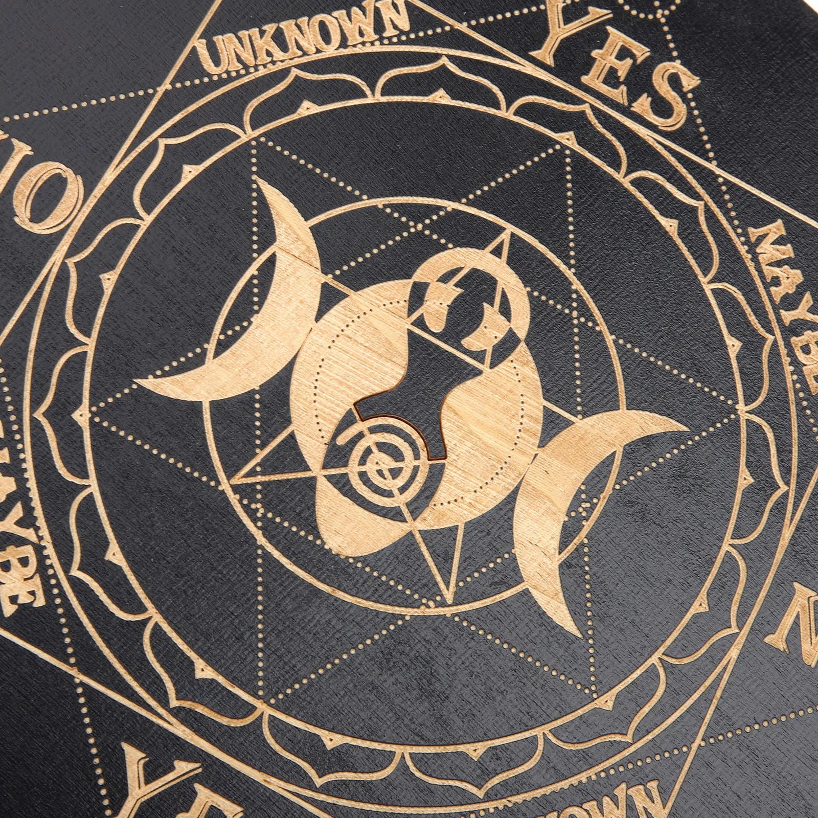 2 pz. Carte dei Tarocchi in Legno, Pannello per Divinazione con Pendolo, Oggetto Decorativo per Altare, Decorazione in Cristallo, Accessori Neri per Camera da Letto, Studio, Soggiorno, Ufficio, Caffetteria