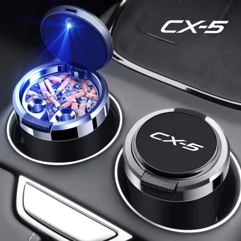 Posacenere per auto Cenere per sigarette Tiene tazza Luce a LED Posacenere automobilistico per Mazda CX-5 CX5 2012-2025 accessori per auto organizzatore interno