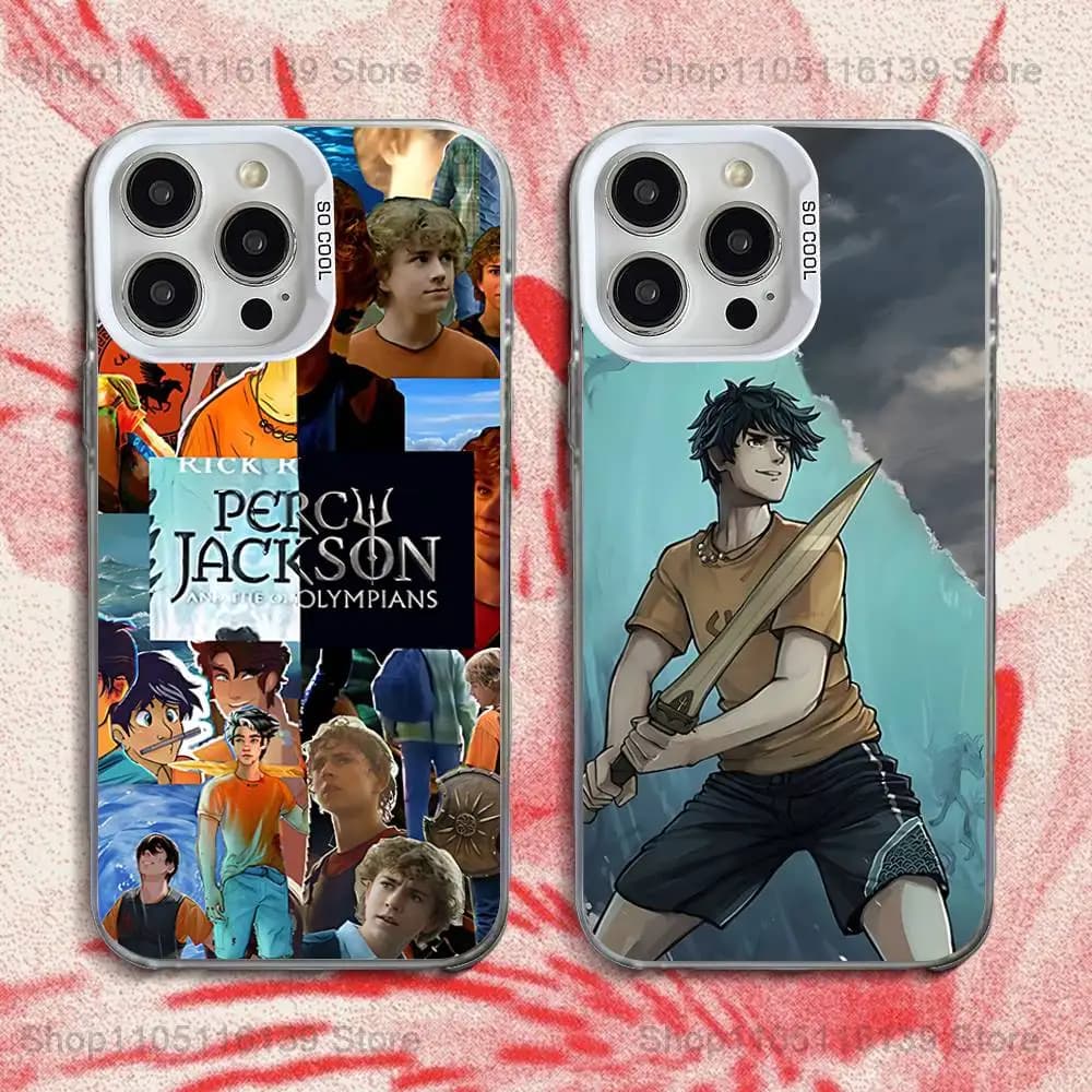 Custodia per telefono P-Percy J-Jackson Poseidon per iPhone 16,15,14,13,12,11,Pro,XS,Max,Plus,Mini,SE Cover antiurto opaca bianca caramella