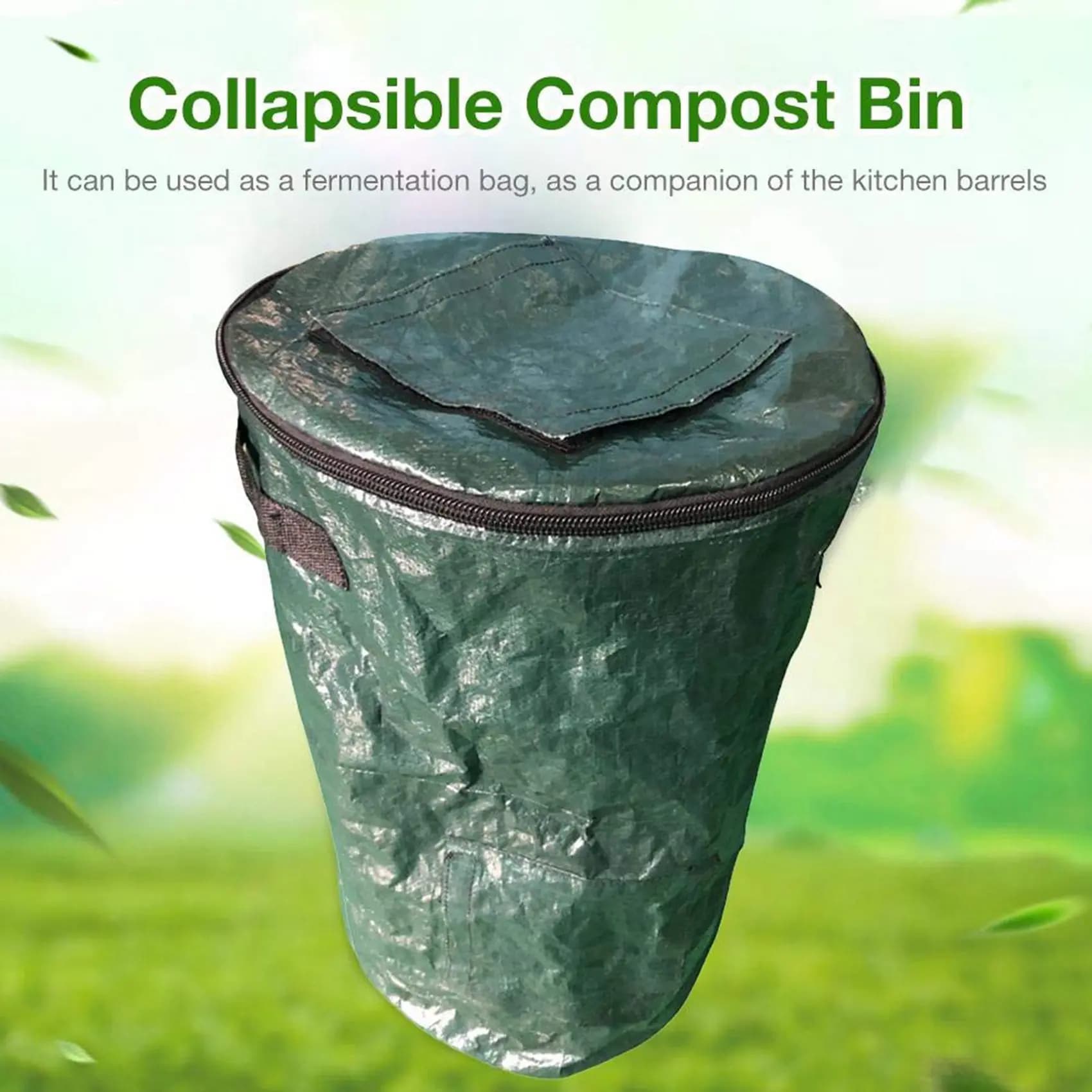 HLZS-2X Contenitore per Compost Pieghevole, Sacco per Rifiuti da Giardino, Sacco Riutilizzabile Resistente per Foglie e Compostaggio Frutta