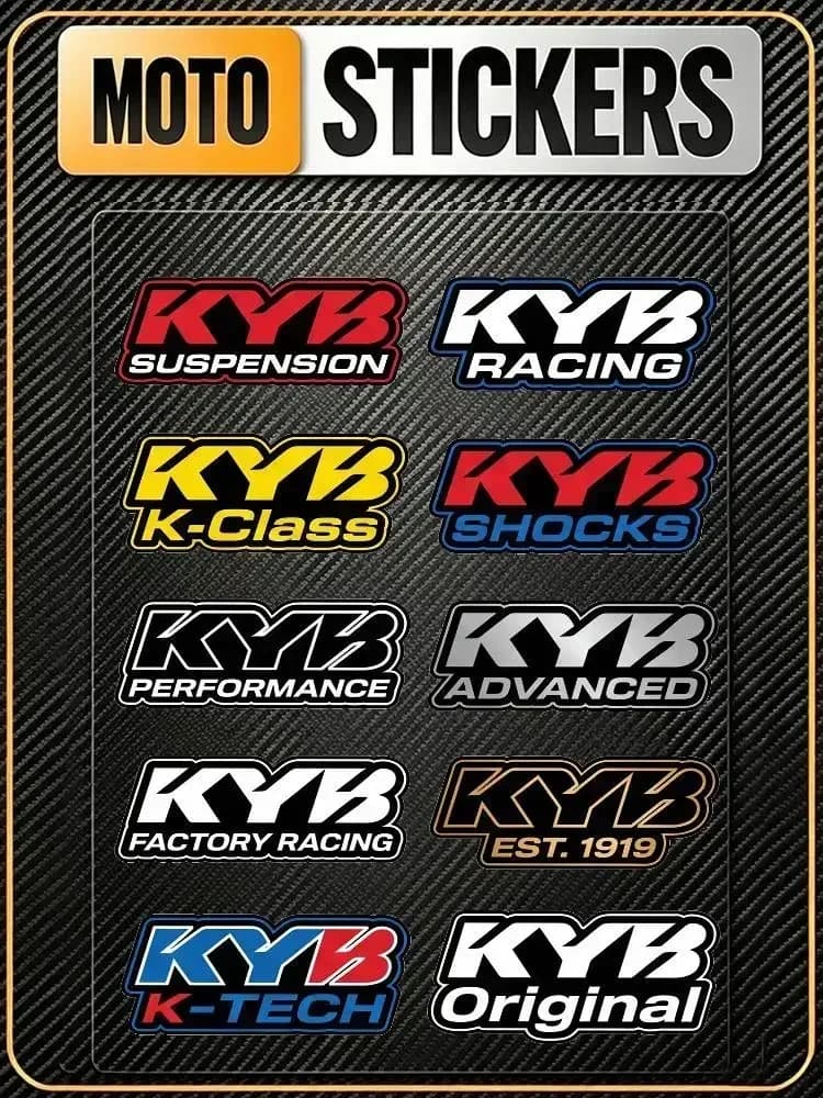 Adesivo Riflettente Impermeabile KYB, Decorazione Universale per Auto, Moto, Casco, Frigorifero, Tazza d'Acqua