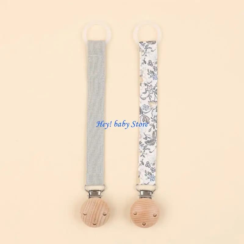 Q1FE Confezione da 2 pezzi Catena per clip per ciuccio per bambini Decorazioni per ciondoli per culla in cotone Cinghia per per