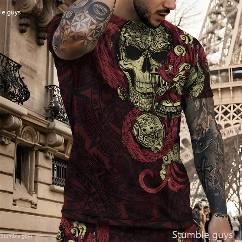 Men's Large Size Anime T-Shirt Summer Casual Loose Short Sleeve Soft Comfortable Fashion Sports Jersey Streetwear Tops