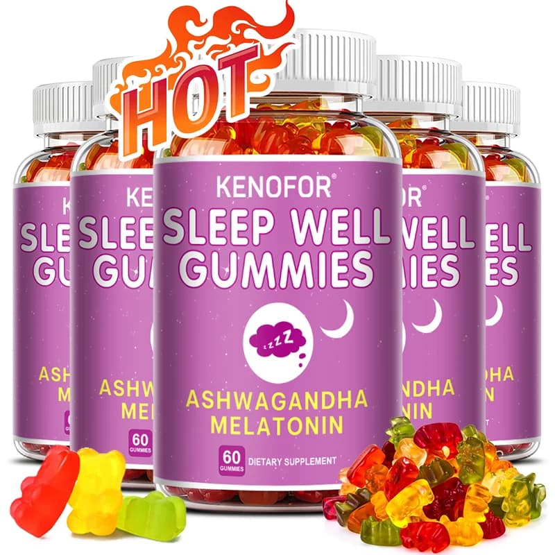 Melatonin + Ashwagandha gommose candies: improve sleep quality, promote deep sleep, relax during sleep and help drop sleep faster