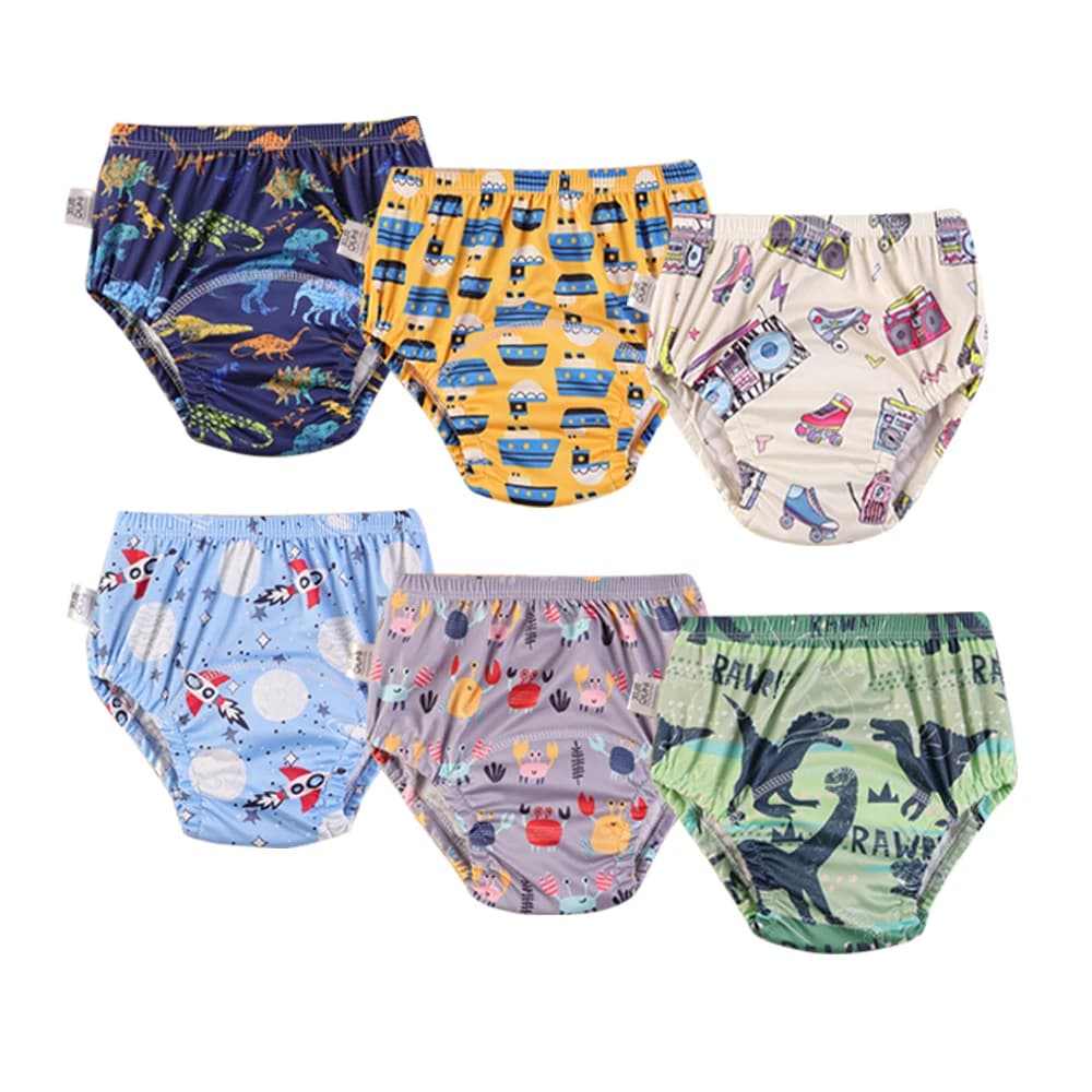 6 pezzi pantaloni da allenamento riutilizzabili per bambini pannolini per bambini in cotone carino pantaloncini per neonati pannolini mutandine pannolini di stoffa che cambiano biancheria intima