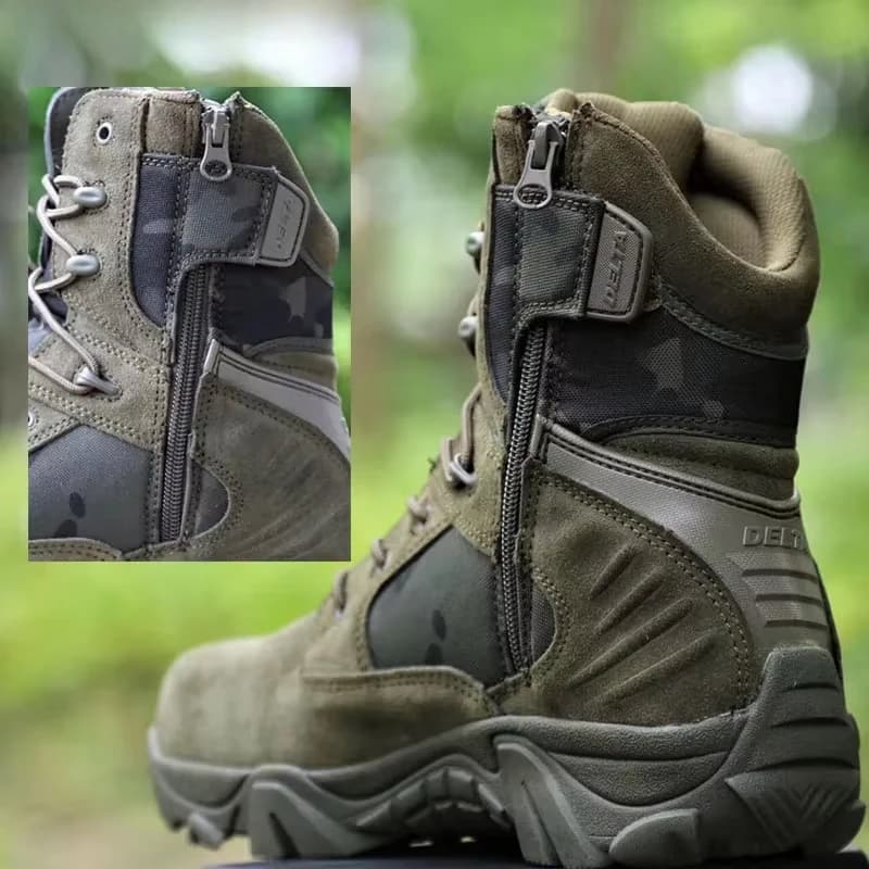 Arrampicata all'aperto Stivali antinfortunistici da lavoro da uomo Stivali da deserto mimetici Scarpe da allenamento da combattimento Stivali da trekking all'aperto
