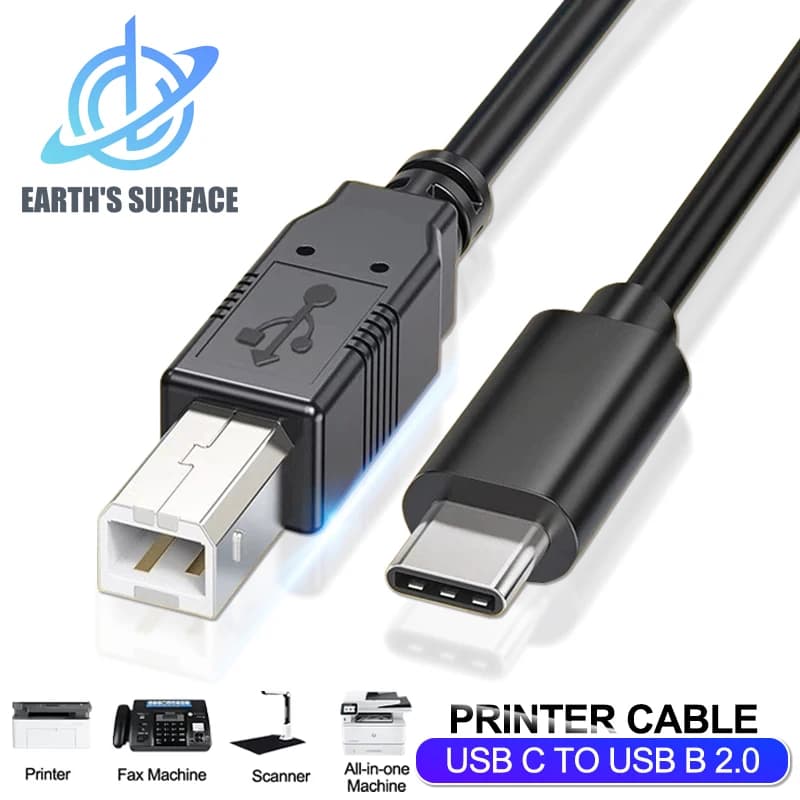 USB type C cable to USB type B 2.0 for the new MacBook Pro HP Canon Brother Epson Dell Samsung Printer Type C Cables Printer Scanner