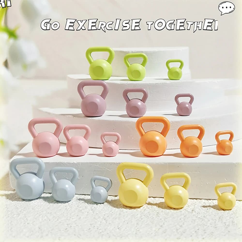 1 pcs 1/12 Dollhouse Miniature Metal Dumbbell Mini Kettlebell model for ob11 bjd Doll House decoration accessories