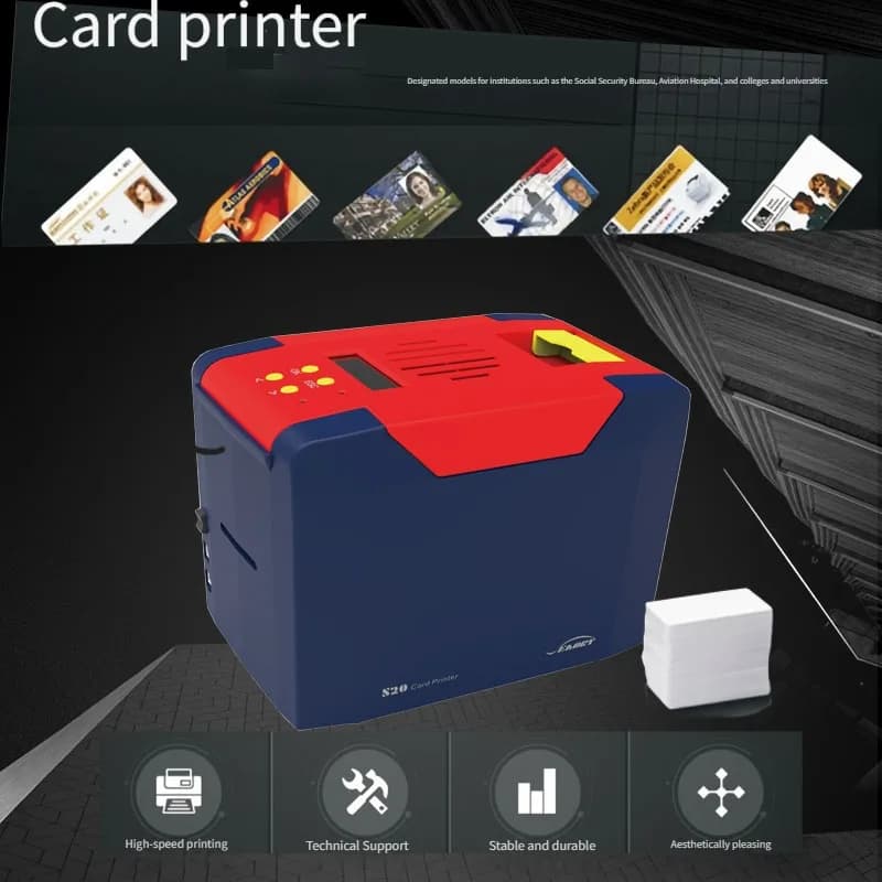 Stampante Manuale per Tessere PVC ID, Stampa Diretta Monofacciale per Badge di Controllo Accessi per Dipendenti e Studenti, IC ID NFC CR80