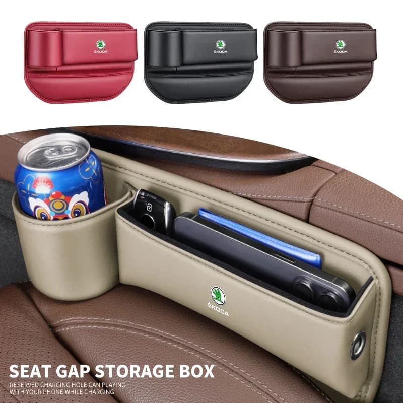 Seggiolino auto scatola di immagazzinaggio fessure portabicchieri sedile automatico Gap Organizer per Skoda Octavia A5 A4 Fabia Superb Rapid Mk3 Yeti Accessori