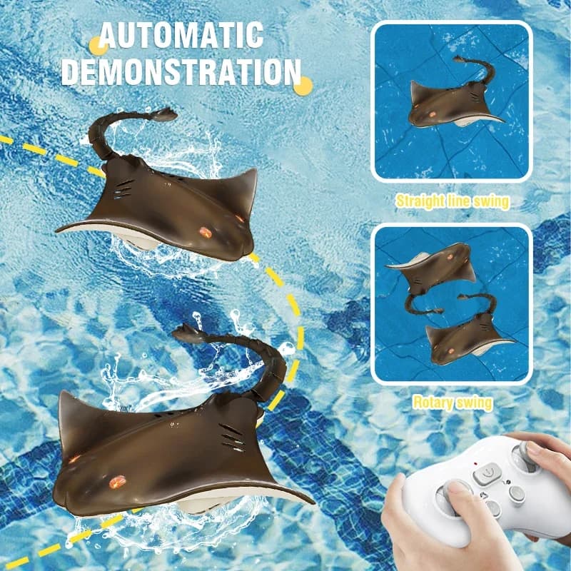 Pesce Telecomandato RC 2.4G, Giocattolo Manta Ray ad Alta Simulazione, Pesce Elettrico, Giocattolo Acquatico per Bambini, Gioco di Nuoto, Regalo per Ragazzi