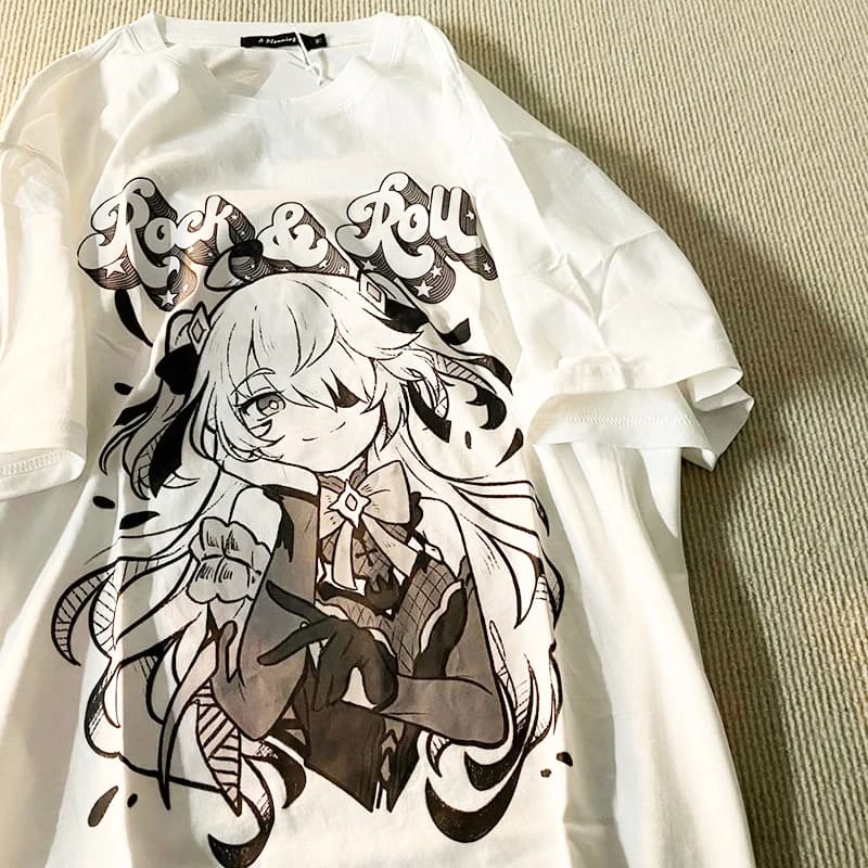 Fashion Women T Shirt Aesthetic Gothic Punk Cartoon Short Sleeve T-shirts O-Neck Woman Blouses Harajuku Y2k Clothes Tops