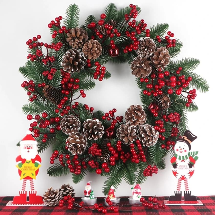 12 pezzi di piante artificiali di agrifoglio piccolo frutto rosso Natale casa camera tavolo vaso di riempimento decorazione matrimonio fiore all'aperto fotografia puntello